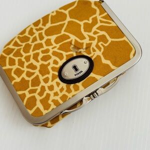 Fossil keyper Frame Giraffe Coated Canvas Cosmetic Case